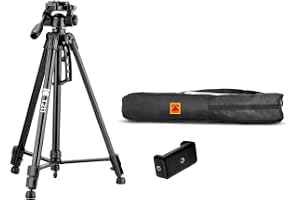 Kodak T211 Tripod for DSLR, Camera with Operating Height 5.1 Feet Maximum Load Capacity up to 5kg Portable and Lightweight Aluminum Tripod with 360 Degree Ball Head Carry Bag Included (Black)