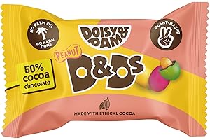 Doisy & Dam Dark Chocolate Peanuts (18 x 30g Pack) | Crunchy chocolate covered Peanut (D&Ds) | Single Origin | 50% Cocoa | No Palm Oil | Vegan Ethical Sharing Bags | Dairy-Free | Natural Ingredients