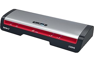GBC-Plastifieuse 250HS Home Office A3 – Plastification haute vitesse, préchauffage en 1 min, 75-125 microns, anti-bourrage, arrêt automatique, 5 pochettes de plastification A4, noir/rouge, 4410071EU