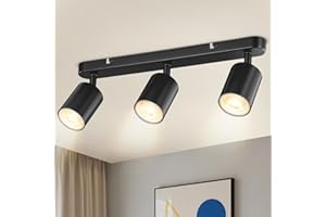 VIIIVA Ceiling Spotlight LED Swivelling Ceiling Light 3 Bulbs Black GU10 Ceiling Light Spotlight Wall Spotlight Ceiling Spotlight Lamp Modern for Living Room Kitchen Bedroom (Bulb Not Included)