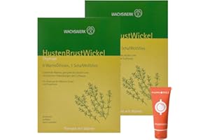 Cough Breast Wrap Thyme Wax 2 x 6 Pieces I Heat Wrap with Relieving Heat for Chest and Respiratory Tract I For Babies, Children & Adults I Includes Wool Fleece I Economy Set Plus Pharma Perle Giveaway