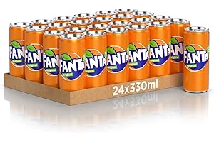 ‎FANTA Fanta Original Gusto di Arange - 24 Dosen à 330 ml, mit italienischem Orangensaft, ohne Zusatz von Konservierungsmitteln, 100% recycelbar, erfrischender Geschmack, alkoholfreies Getränk