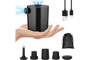 Pompe à Air Électrique, Rhitchy 2 en 1 Electrique Gonfleur Degonfleur, Pompe Electrique avec 5 Buses, Pompe Matelas Gonflable Gonfleur pour Matelas Gonflables Piscines Gonflables Cercle de Natation