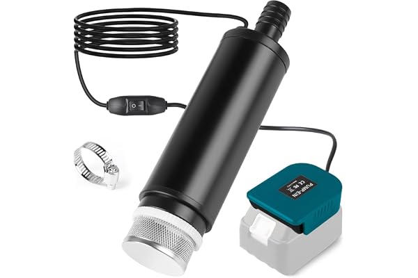 CPROSP Dränkbar Bärbar Pump, Kompatibel med Makita 18 V Batteri (Utan Batteri), 30L/min Transferpump, för Pool, Trädgård, Akvarium, Dammar, Camping