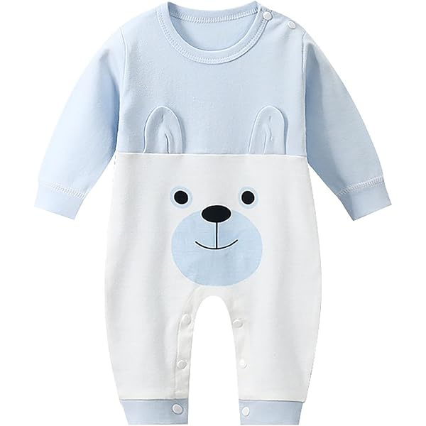 Grenouillère Bébé DAY8 Manche Longue - Coton - Tailles 0-18 Mois - Mixte - Motif Cartoon