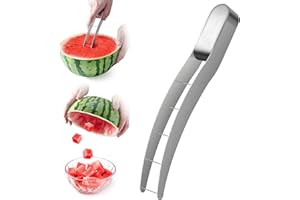 RuiDay Affettatrice di Anguria in Inox, Taglierina Anguria, Affetta Anguria, Watermelon Slicer Cutter, Frutta Taglio Rapidamente Sicuro, per Cucina, Festa di Famiglia, Campeggio (1 Pezzi)