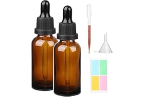 Hyber&Cara Pipettenflaschen mit Glas Pipette 2 x 100ml Braune Glasflaschen Apothekerflaschen mit Tropfenpipette für ätherische Öle, Parfümöle, Flüssigfarbstoffen Aromatherapie -Mischungen