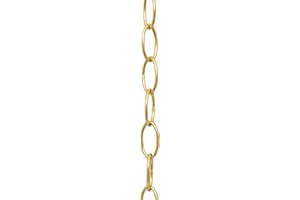 BUY IT BETTER 2m Oval Brass Plated Open Link Chain for Chandelier & Lighting - Medium Link Size 34 x 18mm
