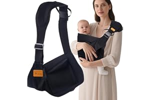 HRANIO Toddler Carrier Sling Baby Carrier Newborn Baby Sling Carrier Baby Carriers from Newborn Baby Wrap Carrier Toddler Sling with Extra Wide Cozy Strap, Safety Adjustable Ergonomic Toddler Carrier