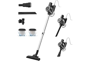 Vexilar C6 Aspirapolvere con Filo Potente 25KPa,Cavo da 7 Metri, 600W Scopa Elettrica con Filo Potente,Aspirapolvere Portatile 3 in 1 Ultra-leggero,per Peli Animali/Tappeti/Tutti i tipi di Pavimenti