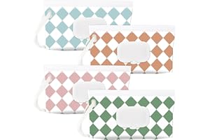SANNIX 4Pcs Sac Lingettes Pour Bébé, Pochettes Portables Rechargeables pour Lingettes Humides pour Bébé, Étui de Voyage Réutilisable