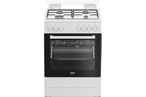 BEKO FBE62011WC - Cucina a gas con forno elettrico, 60x60 cm, Classe energetica A