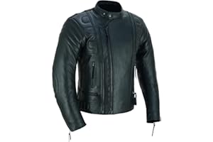 JACKET4U Motorradjacke aus Leder, CE-Protektoren für Herren, MBJ-08A