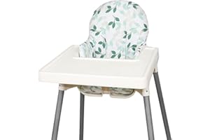 LOMGWUMY per IKEA, cuscino per seggiolone IKEA, cuscino Antilop per seggiolone Antilop, in cotone antiscivolo, morbido, per sedersi più comodamente (foglia verde)