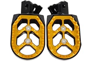 WOODNIU RACEIN Foot Pegs for Surron Light Bee X/S Segway X160/X260 and E-ride Pro SS/CRF190L/CRF150F CRF230F 2003-19,Anti-slip Motorcycle Passenger Alloy Foot Rest Pedals,Modified Sur Ron Part Accessories (Gold)