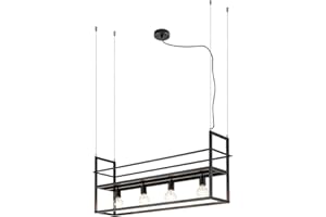 ‎LINDBY Lindby Esstisch Pendelleuchte mit Ablagefläche, Käfig Hängelampe, Lampe Wohnzimmer 4x E27 max. 60W, ohne Leuchtmittel, Kronleuchter Esszimmerlampe