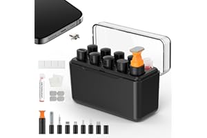 Maxsure iPhone Cleaning Kit 12 in 1, Airpods Cleaning Kit, Laptop Cleaner Kit, iPad/Phone Charging Port Cleaner Repair & Restore Tool,Portable Multi Cleaner Kit for USB Port/Lightning Cables, Black