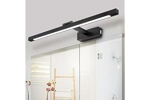 MantoLite Kinkiet ścienny LED z regulacją temperatury barwowej do obrazów i gablot, 60 cm 12 W czarny szczotkowany IP44 Lampy do czytania Lustro toaletowe Oświetlenie łazienkowe Lampy ścienne