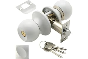 WOLFPACK 3030605 Door Handle with Lock and Key, White