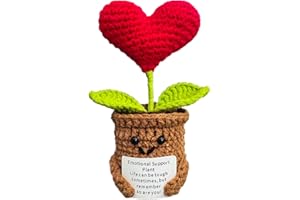 KIAYOO Regalo Cuore, Decorazioni da Scrivania per Casa e Ufficio, Pocket Hug Positive Fiori all'Uncinetto Regalo per Lui Lei Uomini Donne Amici Fidanzato Compleanno Natale San Valentino