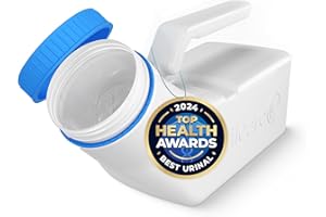 TILCARE Urinflaschen für Männer mit im dunkeln leuchtender deckel (1er Pack) - 1000mL Herren Bettflasche aus dickem Plastik mit Schraubdeckel - Auslaufsichere Harnkammer - Tragbare Urinflaschen für Männer