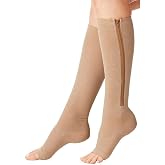 Furein Unisex Men's and Women's Open Toe Compression Socks with Zipper Closure (XL)