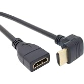 4666 Hdmi Dişi Erkek Uzatma 90 Derece Dirsek Kablosu 0.5 Metre