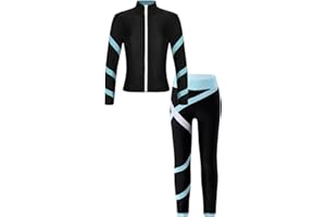 Aiihoo Mädchen Sportanzug Kinder Jogginganzug Sweatshirt +Sport Leggings/Shorts Sporthose Trainingsanzug Trikotanzug Yoga Fitness Workout Laufen Tanz