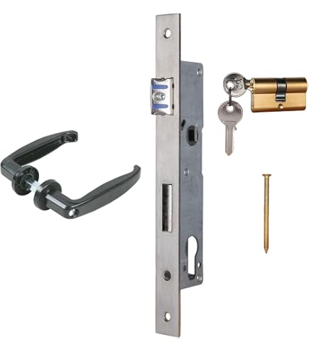 ABUS 61751 ESR PZ LR Z 35 92 24 Mortice Lock – Silver, For Tubular Frame Doors, Integrated Chip Protection