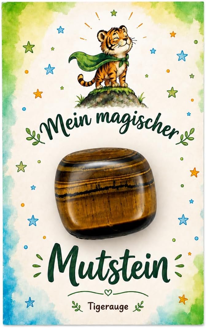 Verfügbarkeit & Angebote auf Amazon : Mutstein zur Einschulung Tigerauge mit liebev