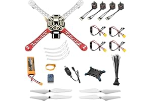 HAWK'S WORK F450 Drone Kit para construir, Cuadro + ESC + Motor Brushless + Hélice + Bateria + Accesorios + Libro y Video Guild (Conjunto C)