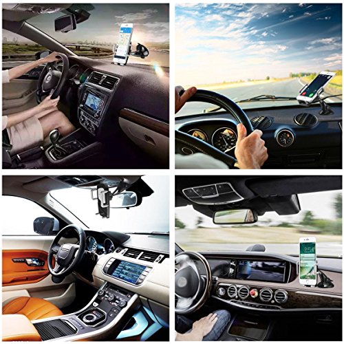 iVoler Porta Cellulare Auto, Universale Supporto Auto Smartphone Car Mount per Cruscotto & Parabrezza con Ventosa **Forte Sticky** 360 Gradi di Rotazione per iPhone X / 8 / 8 Plus / 7 / 7 Plus / 6(s) / 6(s) Plus / SE / 5s / 5, Samsung Galaxy S9 / S9+ / S8 / S8+ / S7 / S7 Edge / S6 / S5 / J5 / A5, Asus Zenfone 3 / 4, Huawei, Google Nexus, LG, Nokia, Blackberry, Xiaomi, Lenovo, HTC, GPS, MP3 Player e Altro 50-100mm larghezza