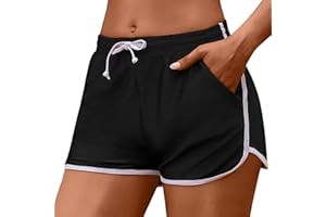 Marvmys Shorts de Natación Mujer Verano Pantalones Cortos de Nadar Secado Rápido con Cordón Ajustables, Shorts de Baño Deportes Acuáticos para Playa, Surf, Tiempo Libre