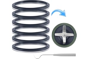 MEET JUICE Confezione da 6 guarnizioni di ricambio con labbro compatibile con frullatore NutriBullet da 900 W