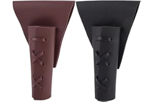 CALFOVERA 2 Colors Medieval PU Leather Dagger Holster Adjustable Leather Sword Frog Renaissance Viking Blade Belt Holder Scabbard Sheath Black Brown for Adult Men LARP Hallow Cosplay Costume