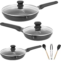 Set Casserole Antiadhésif 5 Pièces Stone&Stone - Revêtement Greblon C3+ - Induction