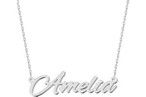UMAGICBOX Exquisite Personalized Name Necklace|Choose from 14 Font Styles|Customizable 18K Gold Plated Stainless Steel & Sterling Silver Pendant|Unique Gift for Her