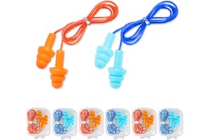 VOMII 6 Paar Silikon Ohrstöpsel - Ohrstöpsel mit Geräuschunterdrückung - Schwimm Ohrstöpsel - Ohrstöpsel zum Schlafen - Lärmreduzierung, Gehörschutz, Wasserdicht