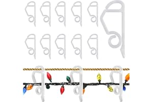 Ajuanbazha 120 Pezzi Ganci per Luci Natalizie, Ganci per Luci Natalizie Esterne, Ganci per Grondaie per Catene Luminose, Ganci per Luci di Natale Universali per Interni ed Esterni (Bianco)