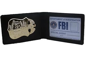 PIEL CABRERA Portfel FBI + odznaka FBI, Czarny (Black), Oficjalny produkt