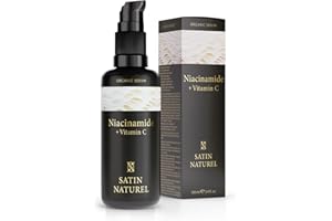SATINNATUREL Serum Niacinamida 100ml + Vitamina C y Acido Hialuronico - Serum Piel Grasa - Skincare Antimanchas Facial Despigmentante - Hidratante Facial Niacinamide Serum - Antiarrugas y Antiacne - Satin Naturel
