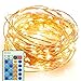 Produktbild ZHISHAN Outdoor Wasserdichte Schnur Lichter Dimmbare LED Kupferdraht Starry String Lights f¨¹r Schlafzimmer Garten Terrasse Party Weihnachtsbaum Dekorationen (100 LEDs 33 ft Warm White Fernbedienung)