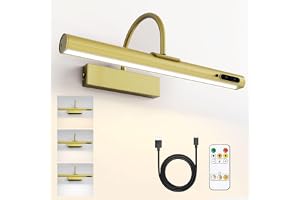 HARPER LIVING Trådlös tavellampa, uppladdningsbar batterivägglampa med fjärrkontroll, 180° justerbar magnetisk målningslampa