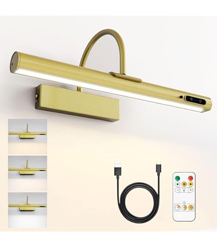 HARPER LIVING - Applique Murale En Laiton Antique, Rechargeable Avec