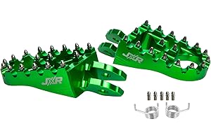 JXRACING JXR Sur Ron Foot Pegs - Upgraded Pedal Rests Surron Accessories for Light Bee Dirt Bike - Anodised Aluminium Motorcycle Footpegs (Green)