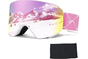 VCOROS Gafas de Esquí con Magnético Lentes Intercambiables,YH693C Gafas Esqui OTG para Unisex Ajustable Tamaño Anti-Niebla Protección UV Snowboard Nieve Espejo para Ski Ciclismo