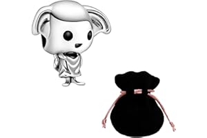 JABEDE Charm de Plata S925 Inspirado en la Saga de Harry, Compatible con Pulseras de Principales Marcas, Incluye Bolsa Negra Elegante - Ideal para Fans de H.P. (DOBBY), estandar