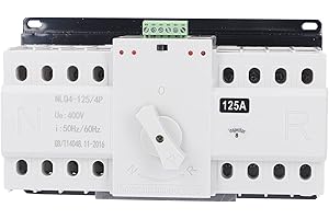BUACHOIS Interruptor de Transferencia Automática,4P 125A 400V AC CB, Dual Potencia Interruptor de Transferencia, Interruptores de Energía de Emergencia,para Energía Municipal, Generador