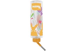 Kerbl Pet Kebl per Abbeveratoio 500 ml, Acqua Fresca per Conigli, Tecnologia a Doppia Sfera, Tubo di abbeveraggio in Acciaio Inox, Bottiglia Trasparente, Colorato