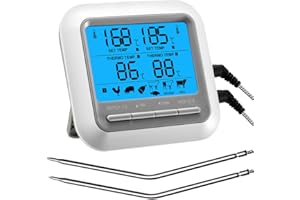 ANSTA Termómetro de cocina, termómetro de carne, doble sonda de acero inoxidable, número, lectura instant ánea, para horno, fumador, parrilla, barbacoa